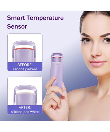Buy Heated Eyelash Curlers - Electric Eyelash Curler with 3 Heating Modes & Sensing Silicone Pad | Quick Natural Curling Tool - Bright Purple - Buy Online on GoSupps.com