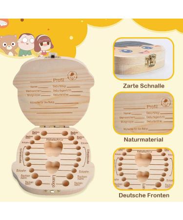 Lattcure Wooden Milk Tooth Box - Perfect Keepsake for Girls & Boys | German Souvenir Christmas Gift - Buy Online on GoSupps.com