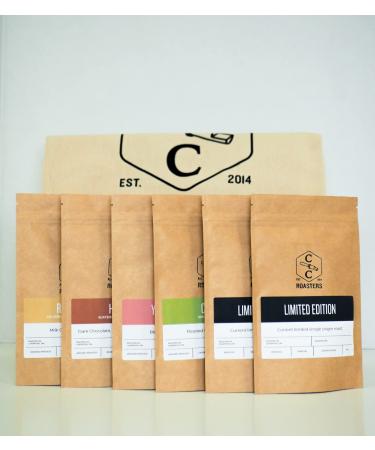 Crosby Coffee Roasters Single Origin Sample Box 100% Arabica Speciality Coffee - Freshly Roasted Whole Bean Medium Roast 6x50g