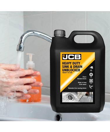 JCB 5L Plus 500ml Heavy Duty Sink & Drain Unblocker - Ready To Use Clears Blocked Drains And Helps To Keep Fresh Odour - Maintains Free Running Drains - Buy Online on GoSupps.com
