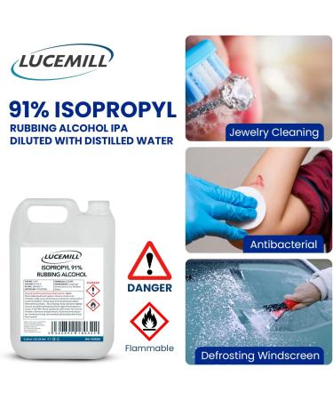 5 Litre Isopropyl 91% Rubbing Alcohol IPA First Aid Antiseptic Liquid 5 l (Pack of 1) - Buy Online on GoSupps.com