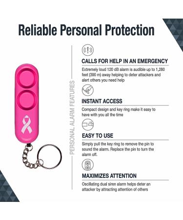 SABRE Personal Safety Kit With Pepper Spray and Personal Alarm, 25 Bursts, Intuitive Finger Grip, 120dB Alarm, Audible Up To 1,280-Feet (390-Meters) Pink - Buy Online on GoSupps.com