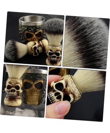 Beavorty 3 Sets Handmade Skull Shaving Brush - Traumatic Bart Brush for Beard & Facial Cleaning | Halloween Shaving Soap Metal Tool - Buy Online on GoSupps.com