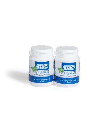 Epic Xylitol Mints - Sugar Free & Aspartame Free Mints Sweetened w/ Xylitol for Dry Mouth & Gum Health (Peppermint, 180-Piece Bottle, 2 Bottles) Peppermint 180 Count (Pack of 2) - Buy Online on GoSupps.com