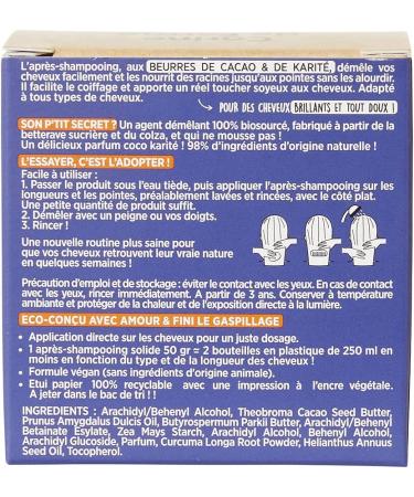 Corine de Farme My hair rinse solid French shampoo for all hair types 50 g nourishes the hair and the planet with cocoa butter and shea butter nourishesdetangles the hair - Buy Online on GoSupps.com