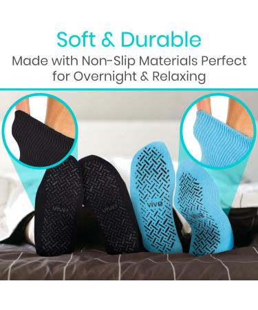 Vive Gel Socks (2 Pair) - Moisturizing Treatment for Dry Cracked Feet - Infused with Essential Oils & Vitamins - Moisture Wicking for Men & Women - Large Size for Soft, Smooth Feet - Buy Online on GoSupps.com