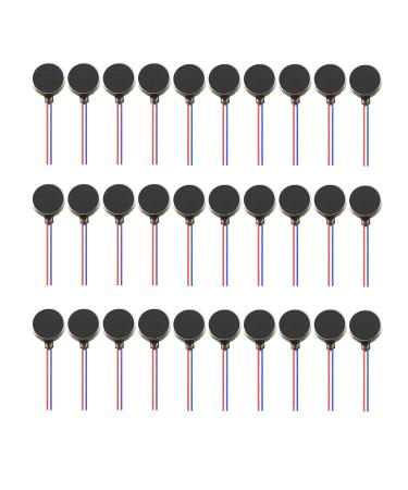 AEDIKO 30pcs Mini Vibration Motors DC 3V Flat Coin Button-Type Vibrating Motor 12000rpm Self Adhesive Flat Coin-Button Motors 10 x 2.7mm for Mobile Cell Phone Pager Tablet Household Appliances