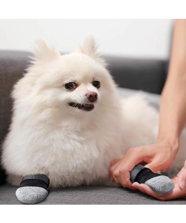 Frienda 8-Piece Anti-Slip Dog Socks for Small Puppies and Kittens - Adjustable Paw Protector with Traction Control in Black and Gray (Size S) - Buy Online on GoSupps.com