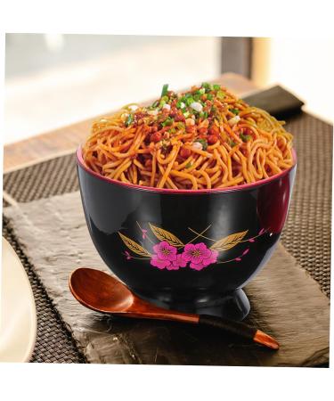 1 pc Home Food Rice Salad Ceramic Practical Household Restaurant Plastic Ramen Thread 9.6X9.4CM Black - Buy Online on GoSupps.com