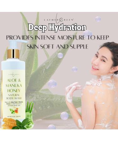 Lather Green - Aloe & Manuka Honey Body Wash for Sensitive Skin Natural & Moisturizing 8 fl oz - Buy Online on GoSupps.com