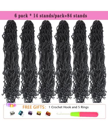 Soft Faux Locs Super Long Goddess Crochet Hair 36 Inch (Pack of 6) - Natural Braid Curly Wave Braiding Hair - 1B Color - Pre Looped - 6 Packs - Buy Online on GoSupps.com