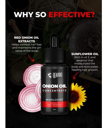 Beardo Onion Oil Concentrate for Hair Growth & Fall Control - 25ml | Premium Quality Made in India - Buy Online on GoSupps.com