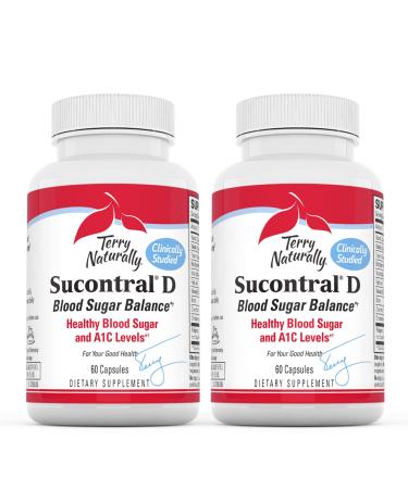 Terry Naturally Sucontral D - 60 Capsules Pack of 2 - 20 mg Hintonia Latiflora - Supports Carbohydrate Metabolism - Non-GMO Gluten Free - 120 Total Servings 60 Count (Pack of 2)