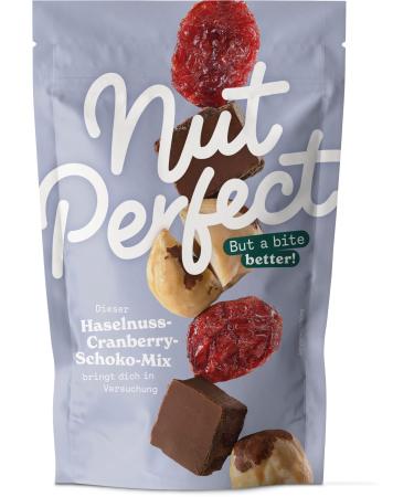 Nut Perfect |Hazelnut cranberry-chocolate mix |Unique mix of chocolate Giffoni hazeln nuts and cranberries |Chocolate juicy crisp |Giffoni hazelnuts organic cranberries |90g - Buy Online on GoSupps.com