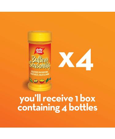 Jolly Time Popcorn Seasoning Salt Movie Theater Butter Powder Shaker 6 oz (Pack of 4) - Perfect for Concession & Cooking - Buy Online on GoSupps.com