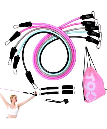 Shakven Workout Bands Resistance Stretch Elastic Band 11X/Set - Pull up Assist Bands Resistance Exercise Rope - Portable Multifunctional Workout Bands for Home Workout