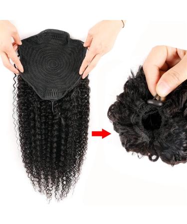Hair Chignon 12-26 Inch Long Curly Hair Comb with Drawstring Ponytail Brazilian Real Hair Ponytail Wig Bun for Women Daily Use Messy Bun Hair Piece (Color : Black Size : 18Inch 150g) - Buy Online on GoSupps.com