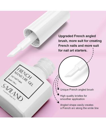 Saviland French Gel Nail Polish - White 10ML UV LED French Manicure Brush Gel - Professional French Nail Art - 0.34 Fl Oz - Buy Online on GoSupps.com
