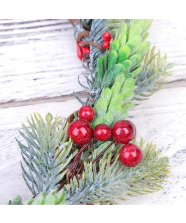 Lurrose Flower Crown Headband Green Flower Crown Red Leaf Fruit Hair Wreath Bride Floral Headband Hair Garland Hair Decoration for Woman Lady Girl - Buy Online on GoSupps.com