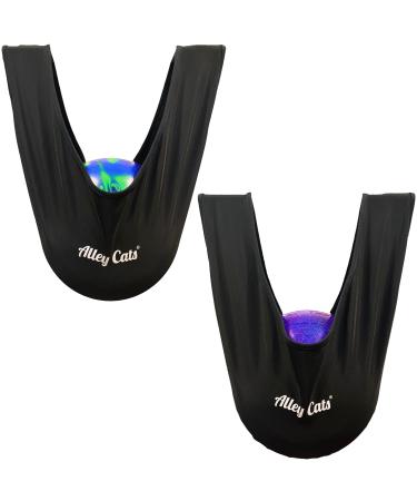 Alley Cats Bowling Ball Seesaw 2 Pack | Black Microfiber | Great Value | Premium See Saw Polisher/Cleaner Towel