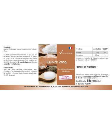 Buy Copper Capsules 2mg - High Dose Vegan 180 Count | Supports Hair Pigmentation | Vitamintrend  - Buy Online on GoSupps.com