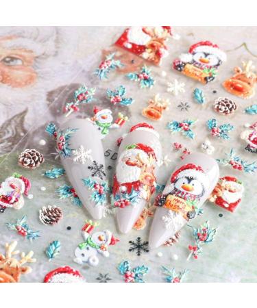 Xmas Decals Nail Art Decoration Festive Design Gingerbread Man 5D Embossed Nail Stickers Snowflakes Winter(5D-K099) - Buy Online on GoSupps.com