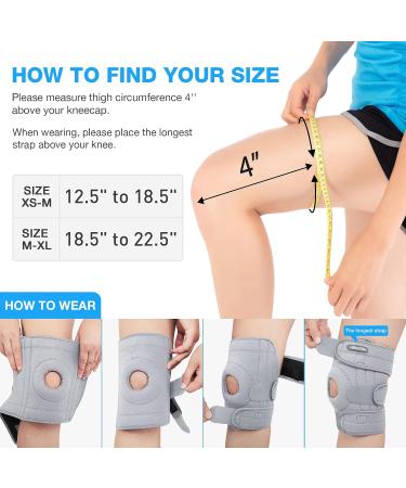 AVIDDA Knee Support Brace for Running & Sports | Adjustable Patella Tendon Knee Brace for Joint Pain & Arthritis | Side Stabilizers, Men Women, Grey, Size M-XL - Buy Online on GoSupps.com