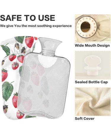 Naanle Strawberry Fruit Hot Water Bottle - 1L Transparent Heat Therapy for Pain Relief & Comfort - Buy Online on GoSupps.com