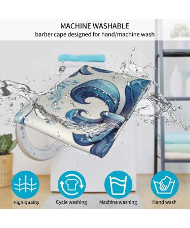 55x66 Inch Watercolor Blue Fleur De Lis Adult Barber Cape - Premium Haircut Cape with Snap Closure for Men & Women - Buy Online on GoSupps.com