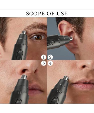 Linkidea Men's Electric Ear and Nose Hair Trimmer - 360 Rounded Blade Safe Hair Removal USB Portable Charging (Black - Buy Online on GoSupps.com