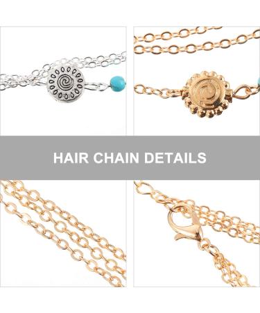 Beaupretty 4-Piece Gold Head Chain Set | Rhinestone Boho Headband & Pearl Tassel Hairband for Women & Girls - International Shipping Available - Buy Online on GoSupps.com