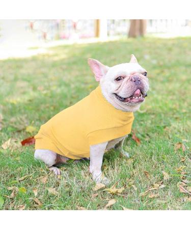Docio Dog Sweater - Soft & Warm Spring T-Shirt Coat for Small Dogs & Cats - Yellow (1 Pack) - Buy Online on GoSupps.com