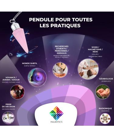  Majestic's Natural Rose Quartz Divination Pendulum 12-Faceted Cone with Witness Chamber PRESTIGE Collection Rose Quartz Stone Dowsing Pendulum 19 GR LIFETIME GUARANTEE  - Buy Online on GoSupps.com