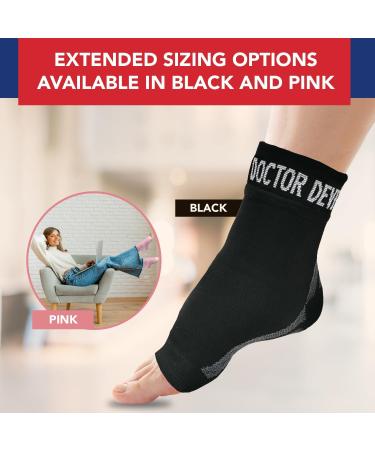 Copper Infused Foot Compression Sleeves for Plantar Fasciitis with Doctor Written Handbook - Black (PAIR) - Buy Online on GoSupps.com