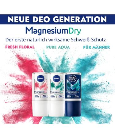  NIVEA MEN NIVEA MEN MagnesiumDry Roll-on Deodorant (50 ml) magnesium deodorant for effective natural protection against perspiration with 0% aluminum (ACH) and 0% alcohol* - Buy Online on GoSupps.com