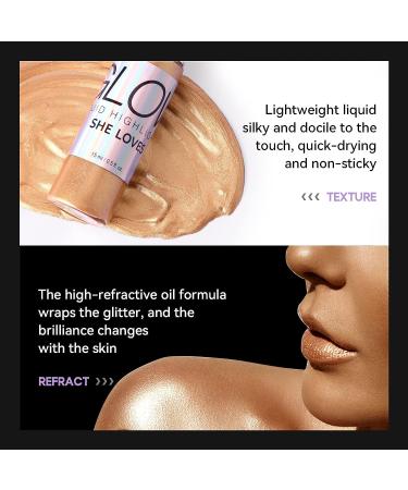 KISSIO Liquid Highlighter - Versatile Illuminator for Face and Body - Cruelty Free - 0.5 fl.oz. - Pearl White - Buy Online on GoSupps.com