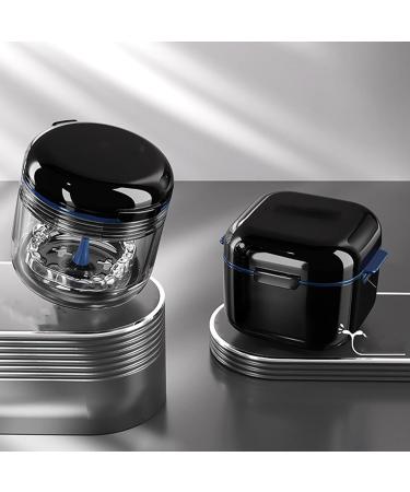 Sureh Retainer Case - Portable Prosthesis Bath Box with Brush & Mirror for Dentures Bridges & Braces (Black) | International Shipping - Buy Online on GoSupps.com