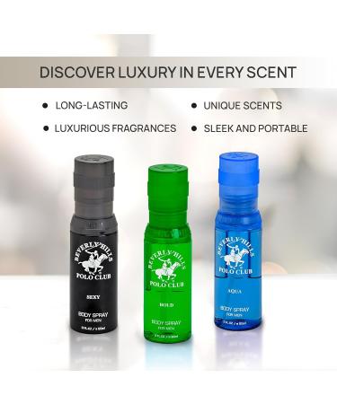 Beverly Hills Polo Club Men's Body Spray Collection Gift Set Featuring Luxury Designer Cologne Scents for Long Lasting Freshness BHPC 3 oz 3 Count (Green) - Buy Online on GoSupps.com