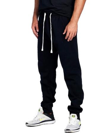 PROGO USA Men's Casual Fleece Jogger Sweatpants - Medium Black - Buy Online on GoSupps.com