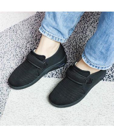 Orthoshoes Women's Edema Shoes | Breathable Mesh Lightweight Walking Sneakers for Diabetic Elderly | Air Cushion, Plantar Fasciitis Relief | Size 10, Black - Buy Online on GoSupps.com