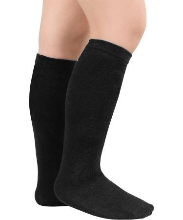 Kids Soccer Socks - Knee High Cotton Sports Socks for Boys & Girls - 1 Pack, Pure Black - Buy Online on GoSupps.com