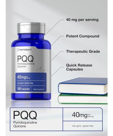 Horb ach PQQ Supplement 40 mg | 120 Capsules | Maximum Strength | Non-GMO and Gluten Free Supplement | Pyrroloquinoline Quinone Disodium Salt - Buy Online on GoSupps.com