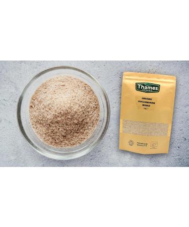 Organic Psyllium Husk Whole 250g - High Protein High Fibre Raw Vegan GMO-Free - Certified Organic - Nutritious & Versatile - Resealable Pouch - Thames Organic - Buy Online on GoSupps.com