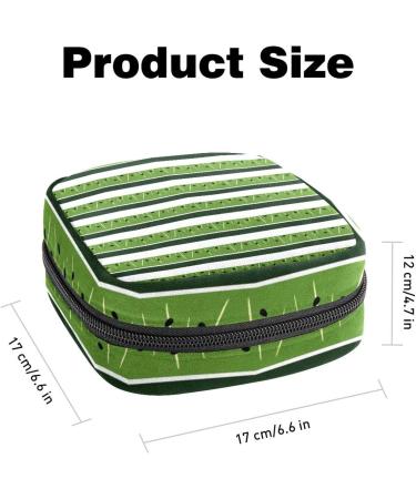 Watermelon Striped Menstruation Pad Bag with Zipper - Stylish Women's Napkin & Tampon Collection Bag - Buy Online on GoSupps.com