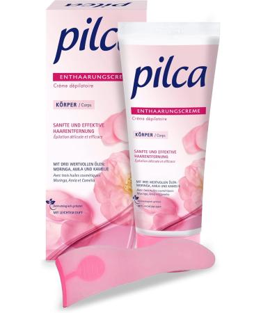 Pilca Depilatory Cream - Gentle Hair Removal for Legs Arms and Bikini | 100ml with Moringa Amla & Kamelien Oil + Precision Spatula - Buy Online on GoSupps.com