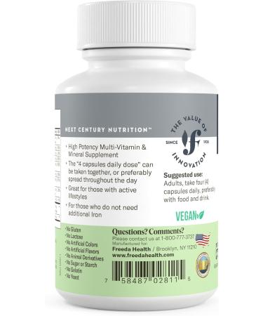 FREEDA Ultra Multivitamin Capsules High-Potency Daily Supplement for Men & Women Iron-Free 120 Count Kosher Certified 120 Count (Pack of 1) - Buy Online on GoSupps.com