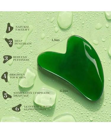 Facial Massage & Scraping Tool Set - Neck Roller for Puffiness & Wrinkle Reduction | Green Skin Care Essentials - Buy Online on GoSupps.com