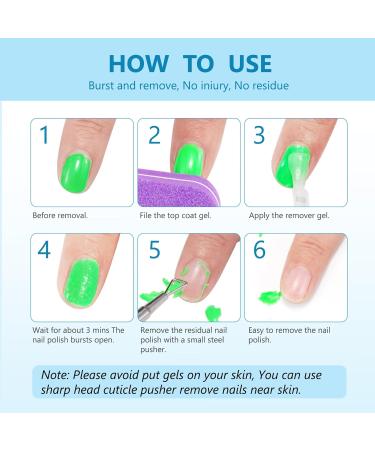 Nail Polish Remover - Fast Gel Polish Remover with Cuticle Pusher & Scraper | No Foil Needed Removes in 2-5 Minutes - International Shipping Available - Buy Online on GoSupps.com