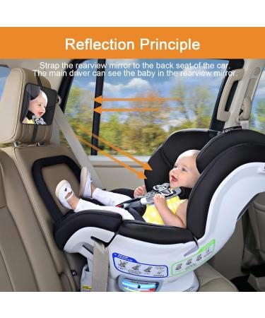 Shatter-Proof AiQInu Back Seat Car Mirror | Swivel Baby & Child Safety Mirror Black | International Shipping Available - Buy Online on GoSupps.com