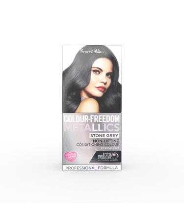 Knight & Wilson Colour Freedom Metallic Long Lasting Permanent Stone Grey Hair Dye Infused with Shea Butter and Argan Oil for Shiny Conditioned Hair. Stone Grey 1 Count (Pack of 1)